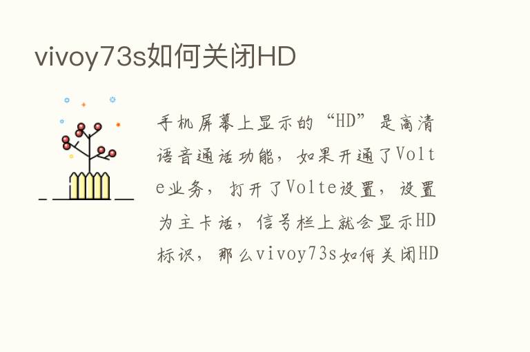 vivoy73s如何关闭HD