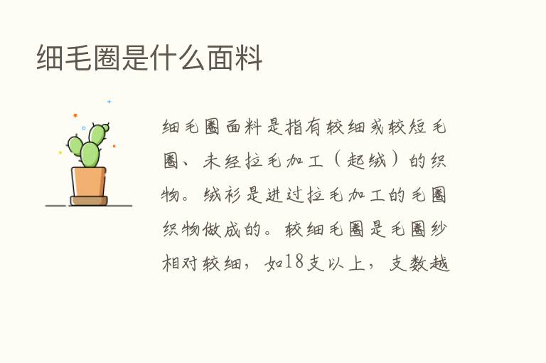 细毛圈是什么面料