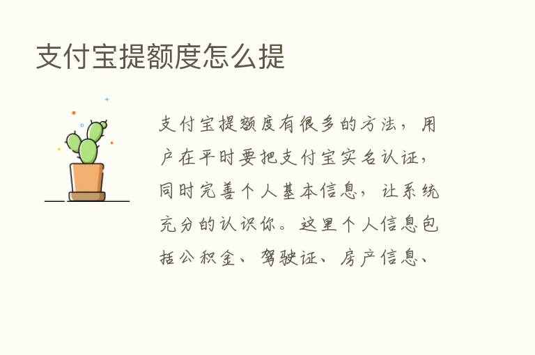 支付宝提额度怎么提