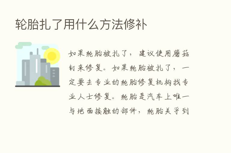 轮胎扎了用什么方法修补