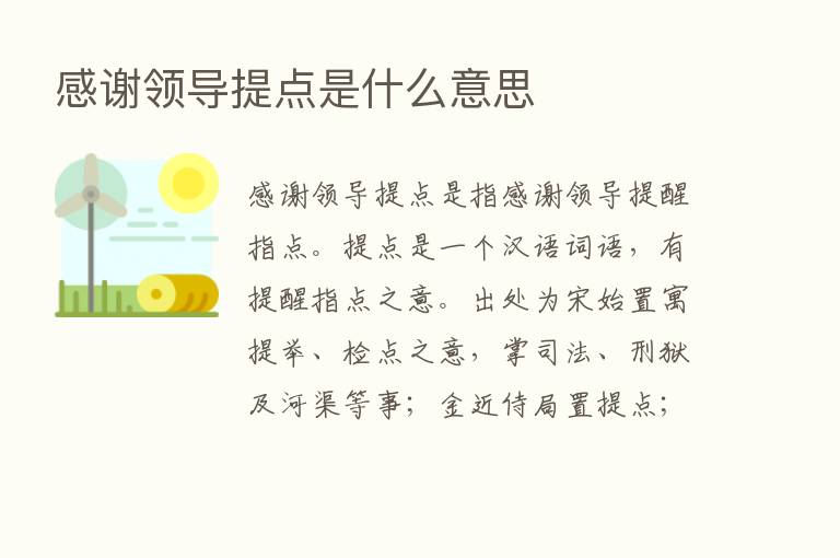 感谢领导提点是什么意思