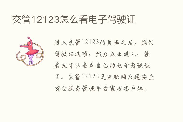 交管12123怎么看电子驾驶证