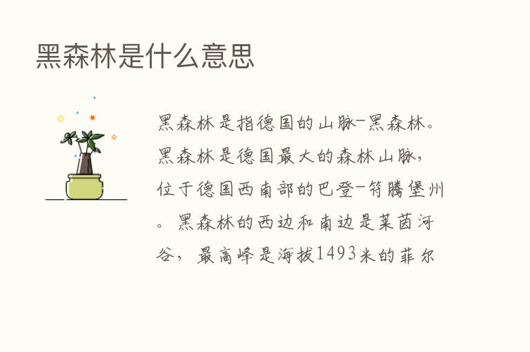 黑森林是什么意思