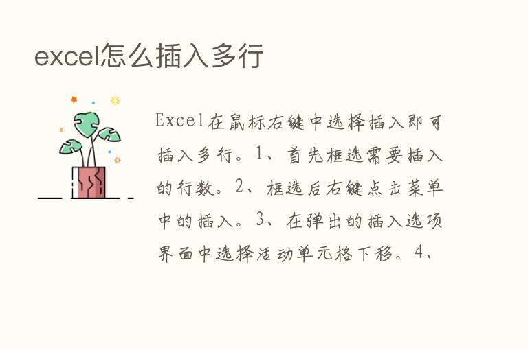 excel怎么插入多行