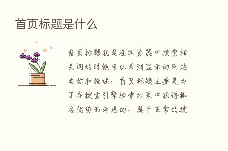 首页标题是什么