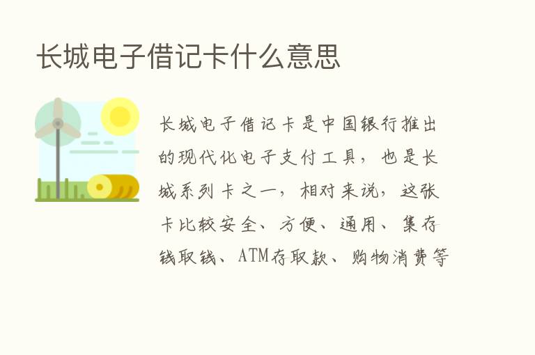 长城电子借记卡什么意思