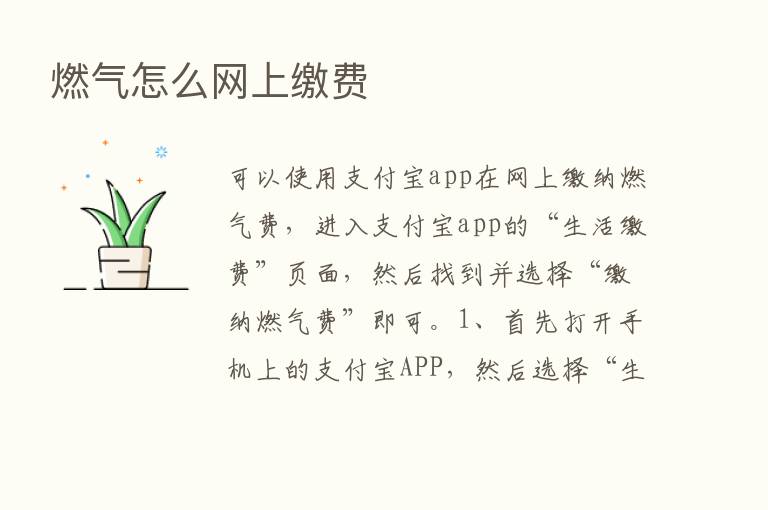 燃气怎么网上缴费