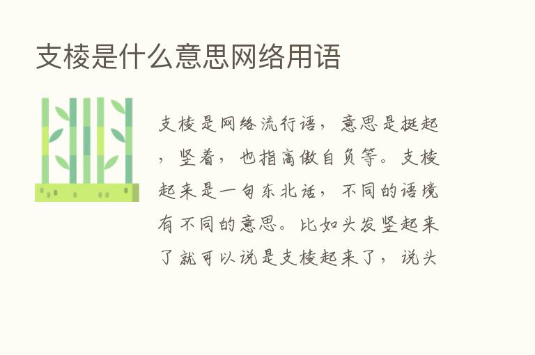 支棱是什么意思网络用语