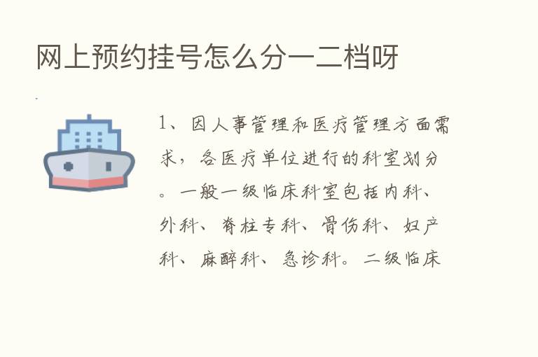 网上预约挂号怎么分一二档呀