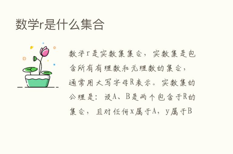 数学r是什么集合